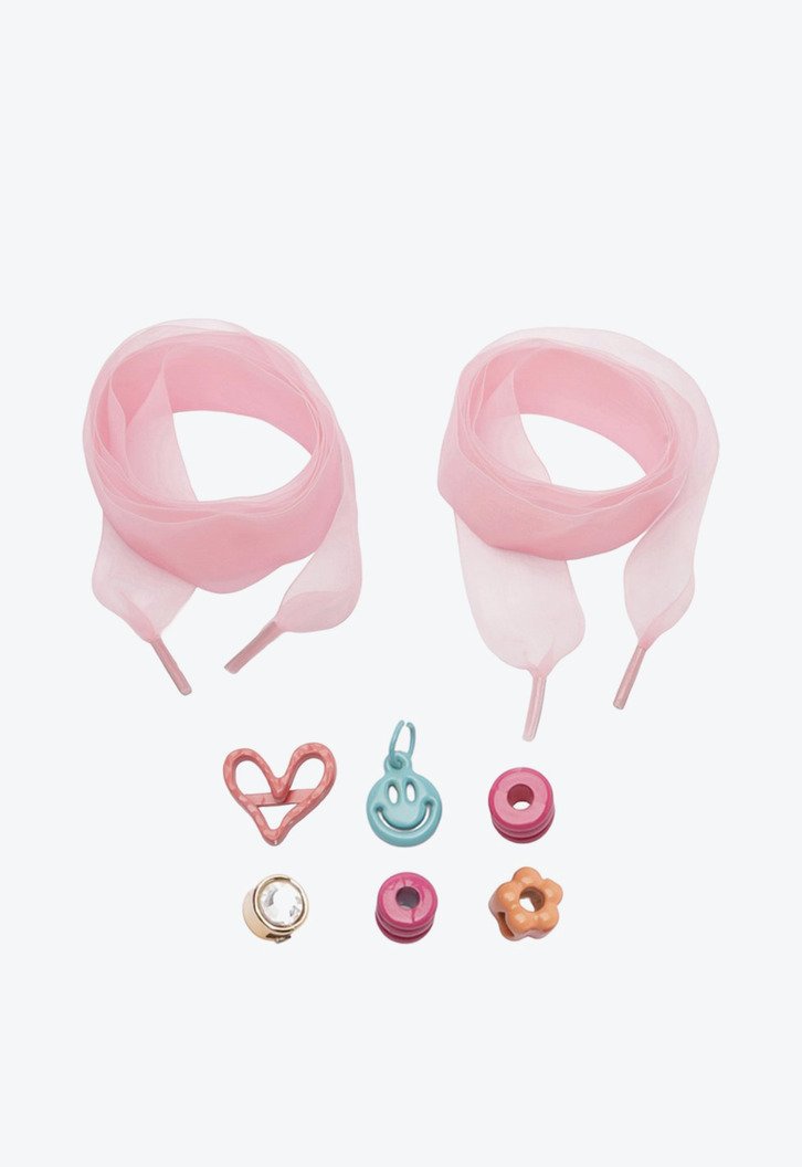 Kit de Personalização com Pingentes e Cadarço Rosa