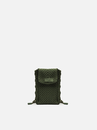 Mini Bag Verde Crochê Porta-Celular