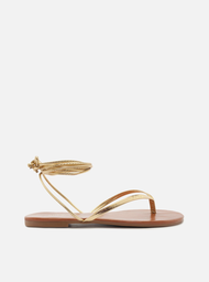Rasteira Dourada Arezzo Tiras Flip Flop Amarração