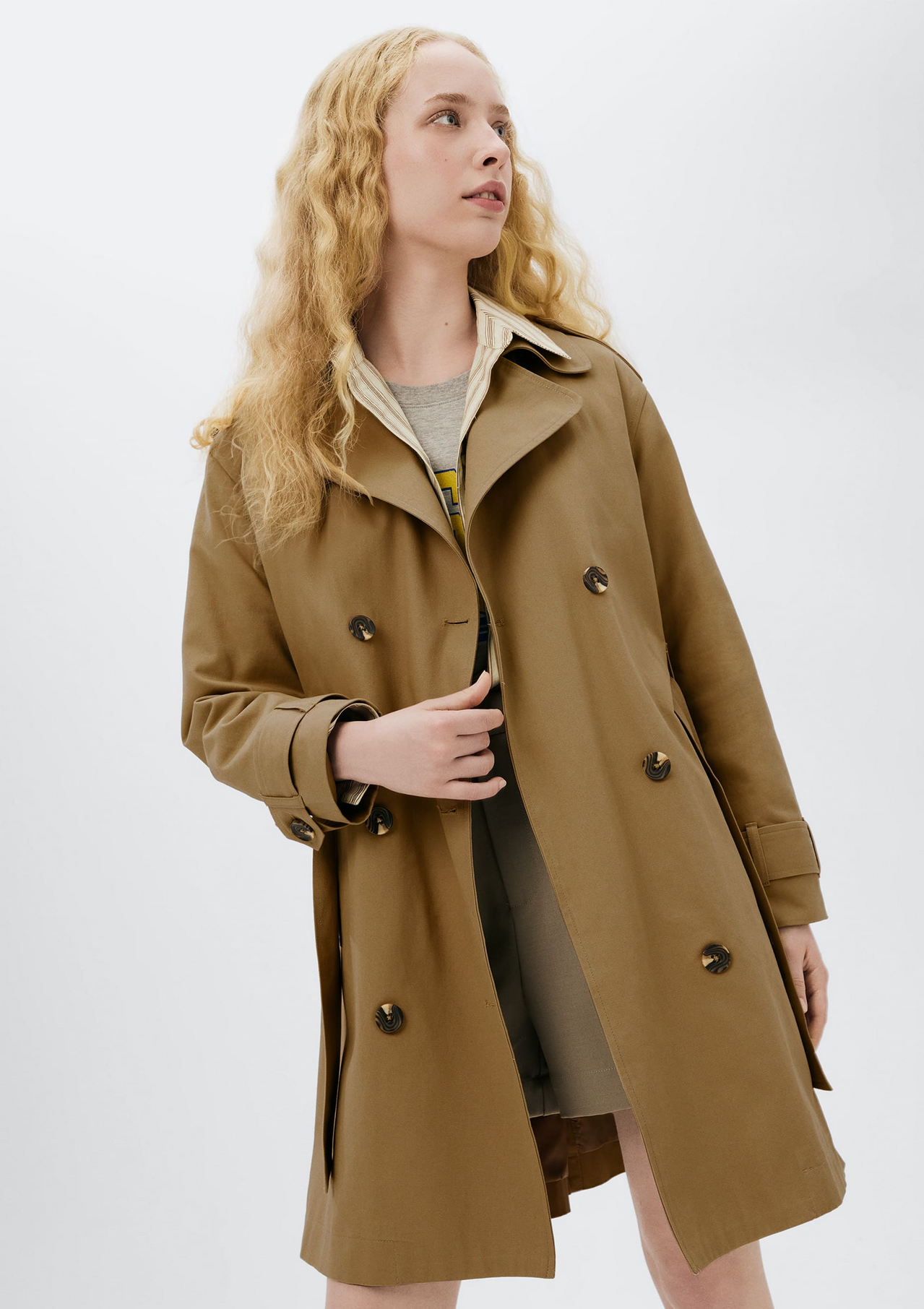 Casaco Trench Coat Marrom Hering Feminino ZZ MALL