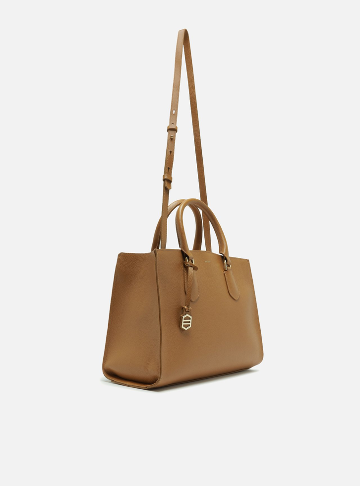 Bolsa Tote Marrom Arezzo Couro Grande Bag Charm Metal | ZZ MALL