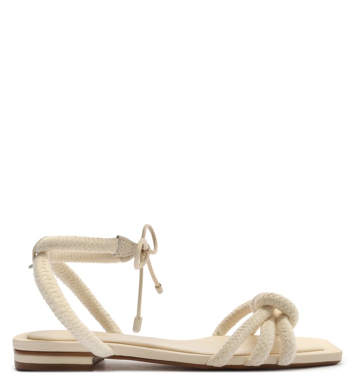 Sandália Off-White Arezzo Rasteira Flat Lana