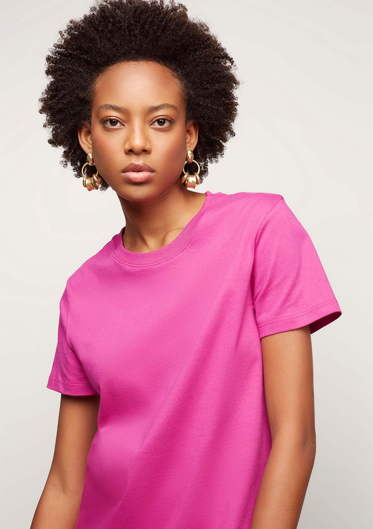 Blusa Fúscia Dzarm Manga Curta