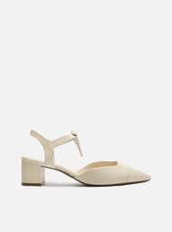 Scarpin Branco Arezzo Salto Bloco Amarração