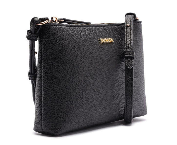 Kit de Bolsa Tiracolo Média e Porta Cartão Preta | ZZ MALL
