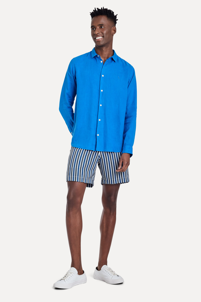 CAMISA AZUL ROYAL RESERVA LINHO