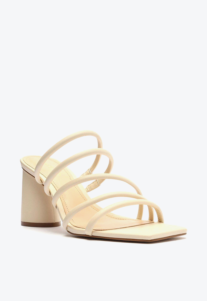 Sandália Off-White Arezzo Salto Bloco Tiras Multi