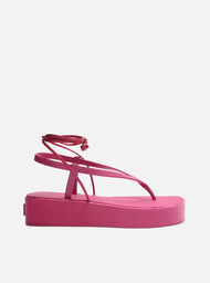 Sandália Roxa Brizza Arezzo Flatform Amarração