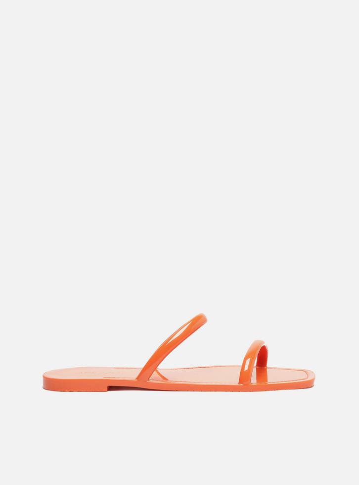Kit Rasteira Laranja e Bag Transparente Brizza