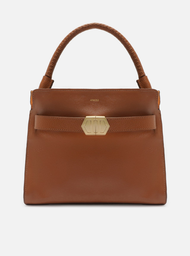 Bolsa Tote Marrom Laranja Arezzo Couro Média Color