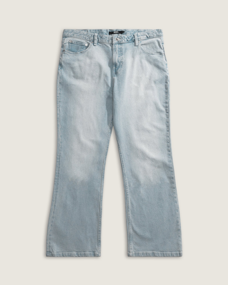 Calça Check 5 Mid Rise Flare Light Stonewash