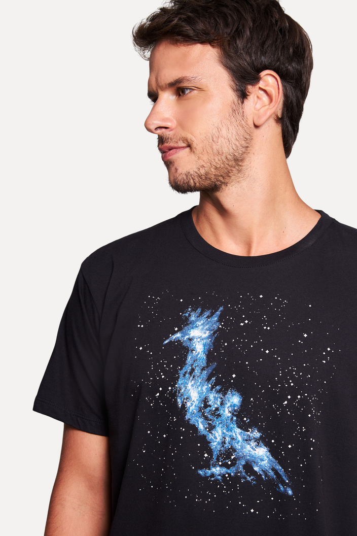 CAMISETA PRETA RESERVA ESTAMPADA PICA PAU NEBULA