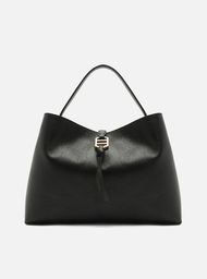 Bolsa Tote Preta Arezzo Couro Grande Tira Detalhe