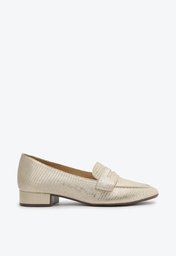 Sapato Dourado Anacapri Salto Bloco Champagne Classy