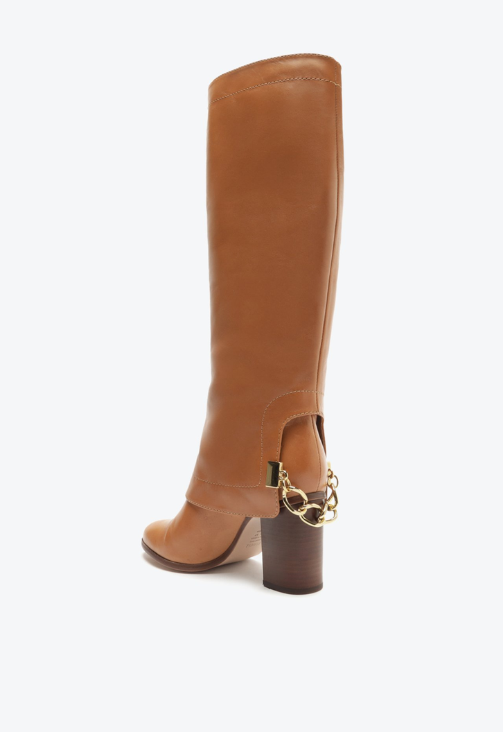 Bota Emmi Couro Cano Alto Marrom