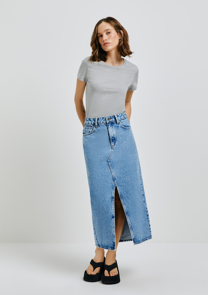 Blusa Cinza Hering Básica Manga Curta Slim World