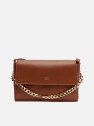Bolsa Tiracolo Marrom Arezzo Pequena Corrente Metal