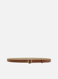 Cinto Marrom Arezzo Couro Liso Fino Fivela