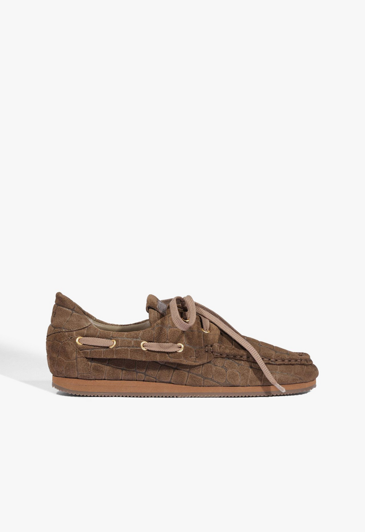 Mocassim Sam Boat Camurça Marrom Oliva
