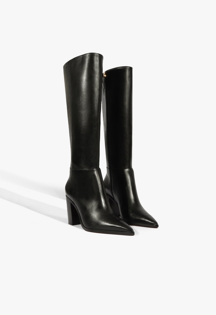 Bota Mikki Up Bloco Couro Preta