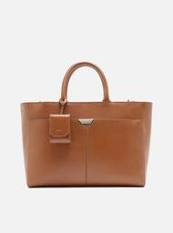 Bolsa Tote Marrom Arezzo Couro Grande Bag Charm