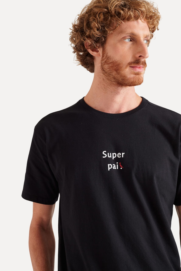 CAMISETA PRETA RESERVA ESTAMPADA SUPER PAI