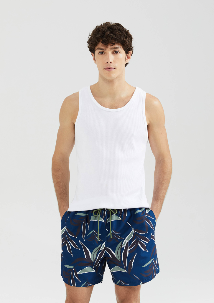 Shorts Azul Escuro Hering Praia Estampado