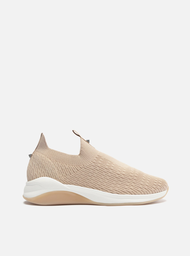 Tênis Slip On Nude Arezzo Salmão Knit Studs