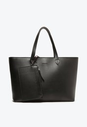 Bolsa Shopping Pouch Preta Anacapri Grande