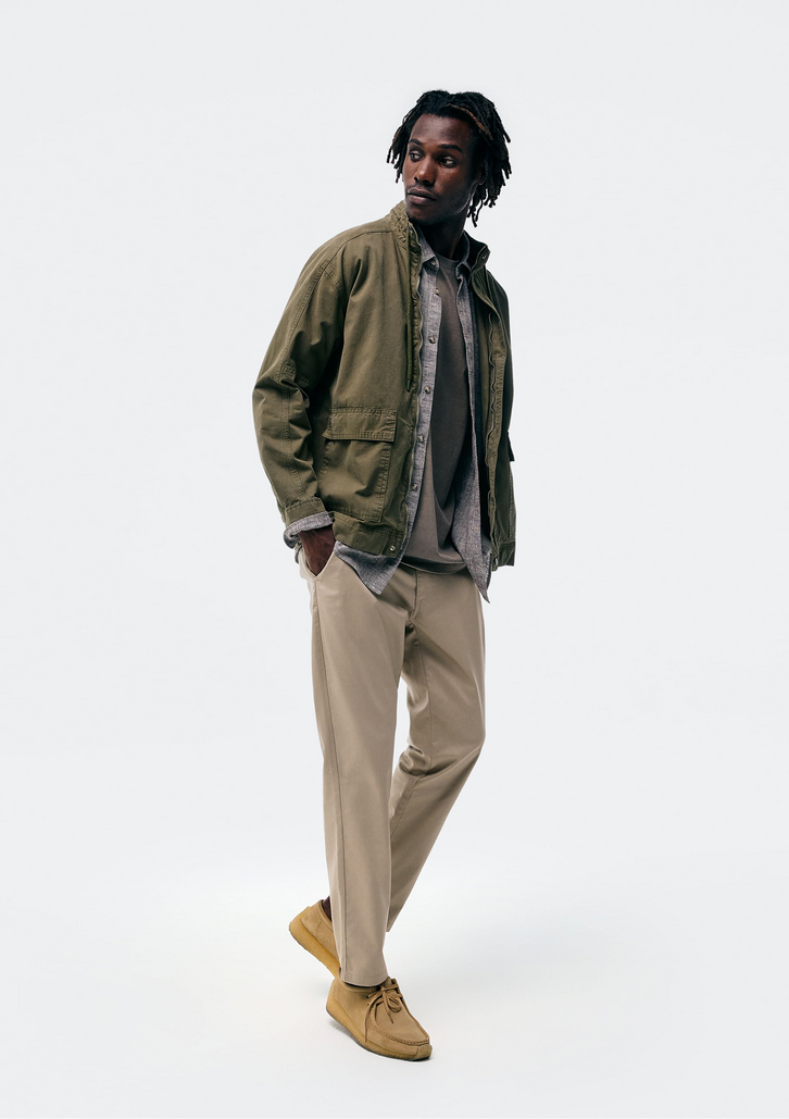 Calça Masculina Bege Hering Reta Chino Em Sarja
