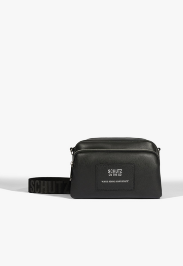CORTIS ジュフン Bolsa Schutz Tiracolo Crossbody Journey Pequena Couro Preta | ZZ MALL