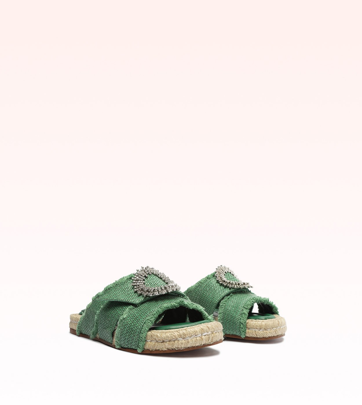 Madelina Raffia Flat Sequoia