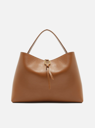 Bolsa Tote Marrom Arezzo Couro Grande Tira Detalhe