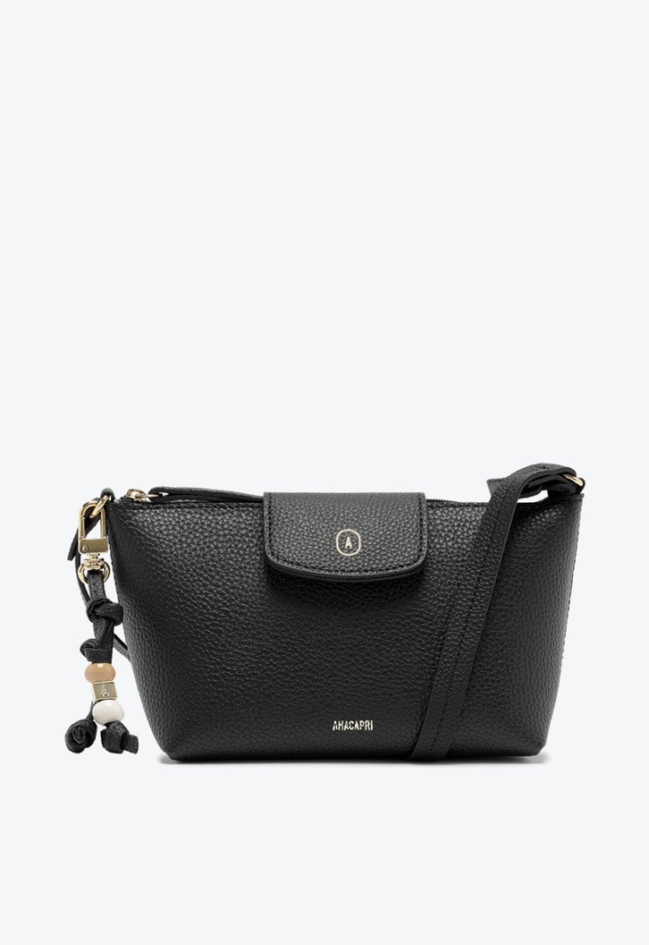 Bolsa Tiracolo Preta Anacapri Pequena Bag Charm Missangas