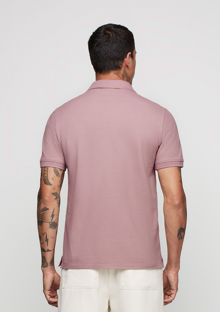 Camisa Polo Rosa Dzarm Em Malha Piquet