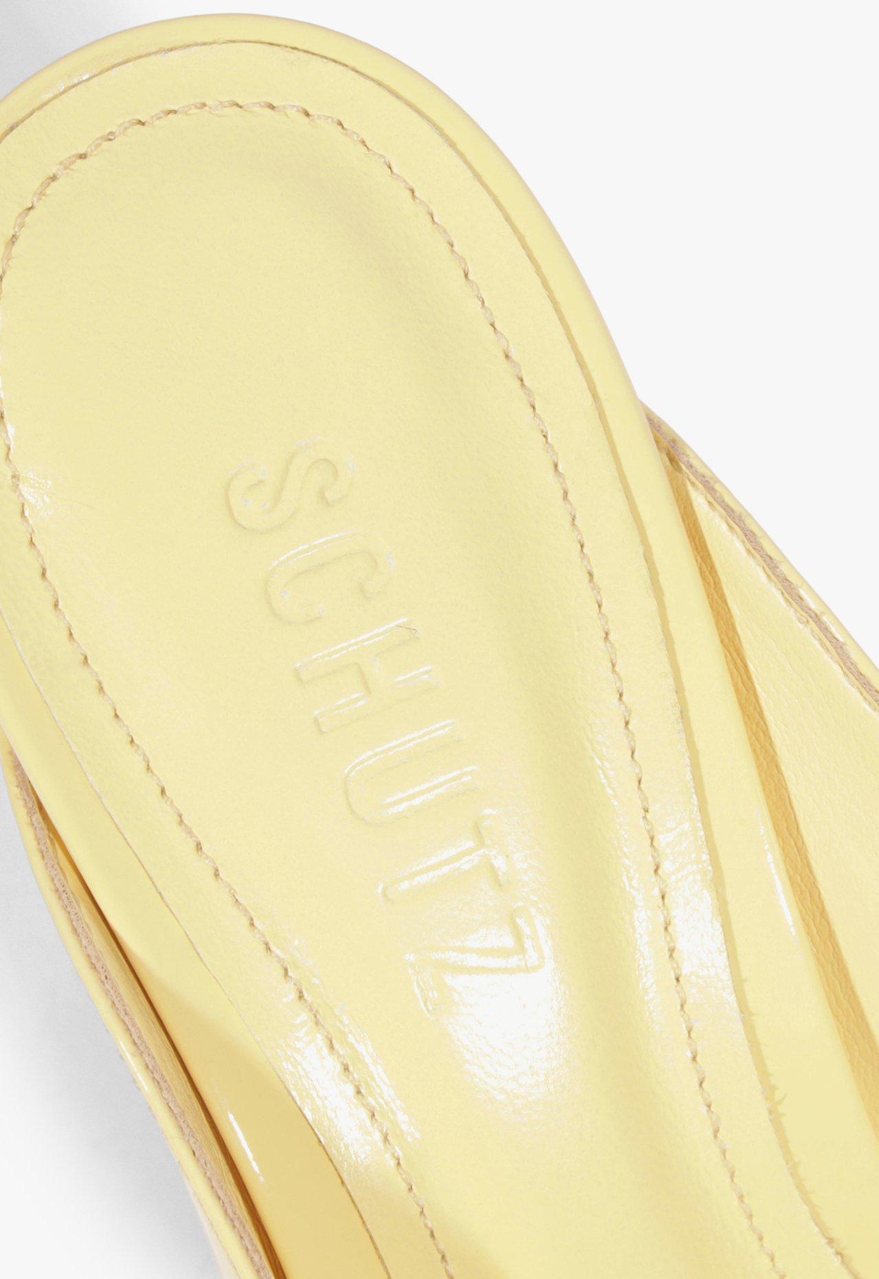 Mule Lexi Block Couro Amarelo | ZZ MALL