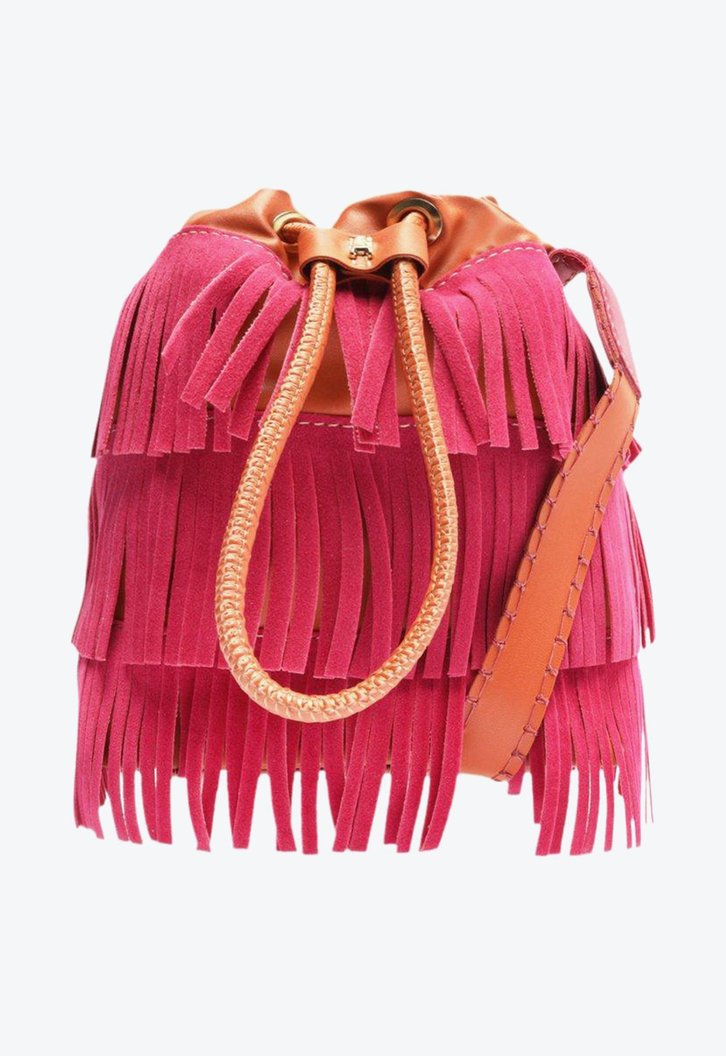 Bolsa Crossbody Rosa Anacapri Gonzalo Franjas Média