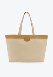 Bolsa Shopping Branca E Marrom Anacapri Grande Belle