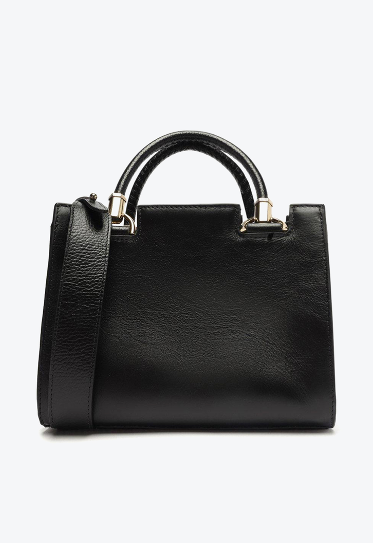 Bolsa Tote Preta Arezzo Couro Abbraccio