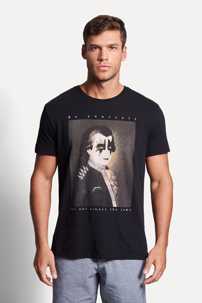 CAMISETA PRETA RESERVA ESTAMPADA METAL MOZART