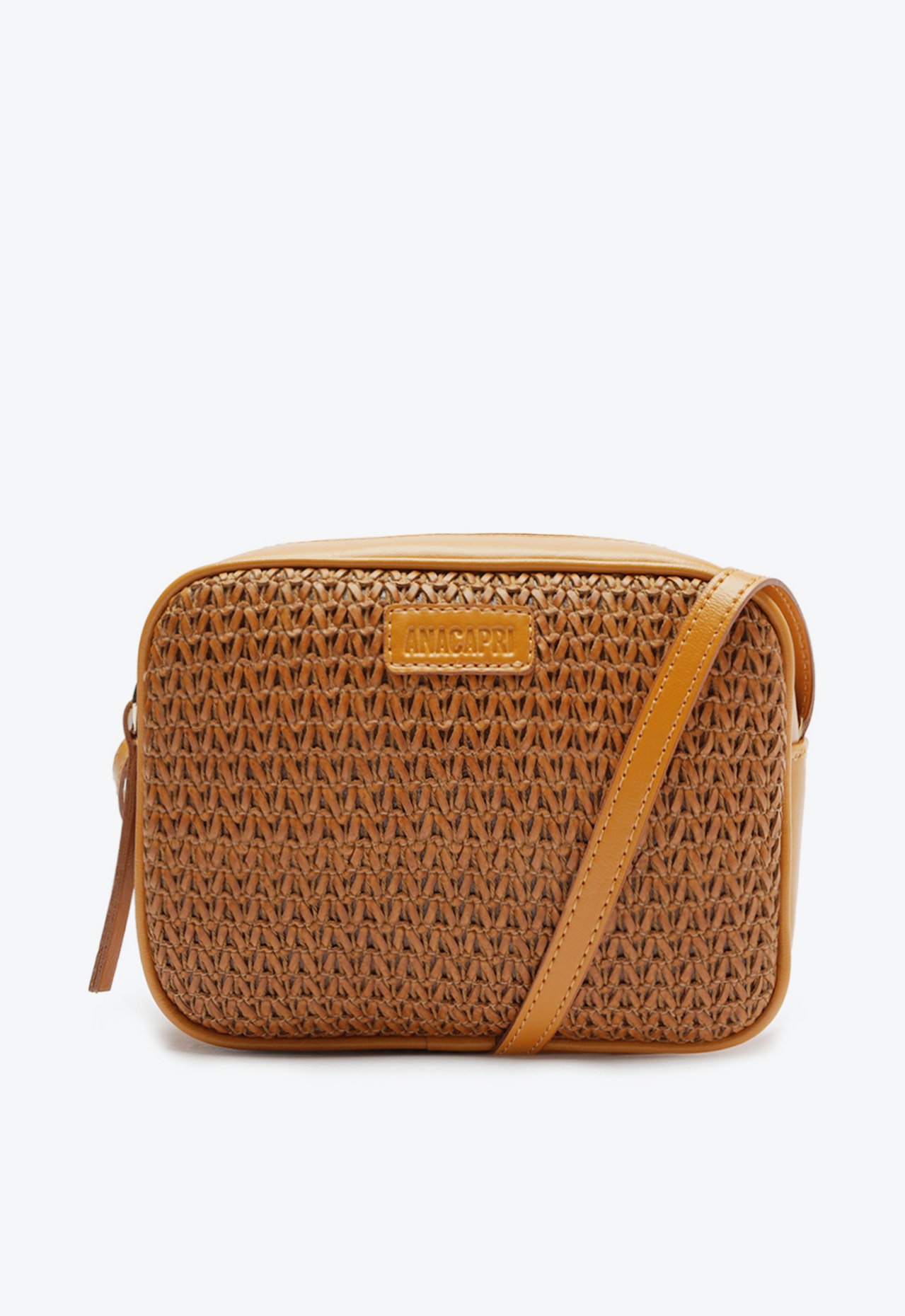 Crossbody Natural Marrom Anacapri Firenze Zif Zag