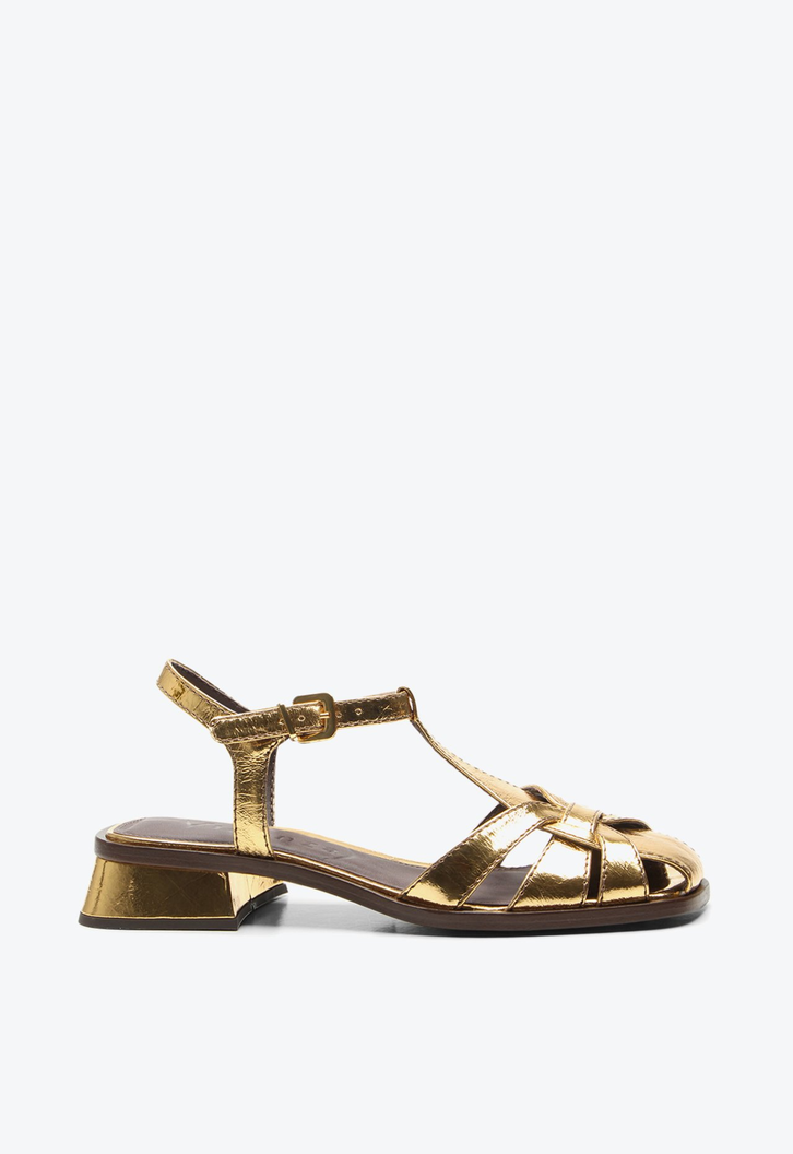Sandália Dourada Vicenza Serafina | ZZ MALL