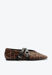 Sapatilha Tira Dupla Fivelas Megan Animal Print