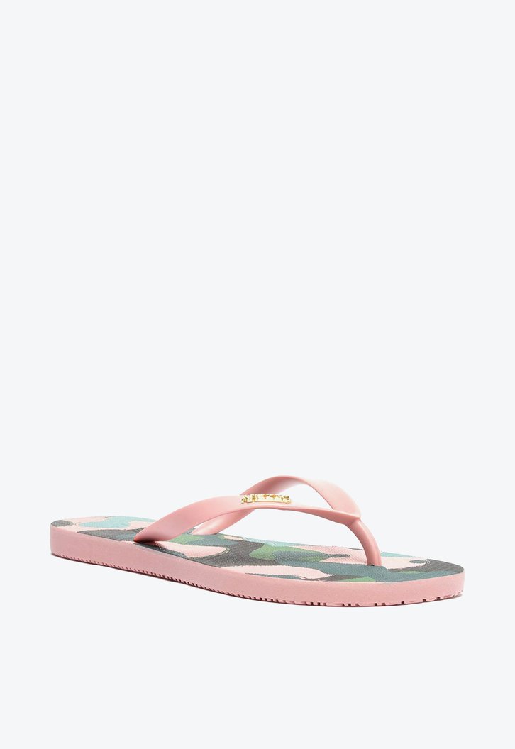 Chinelo De Dedo Rosa Brizza Camuflado