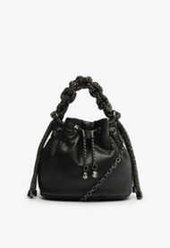 Bolsa Bucket Preta Schutz Média Couro | ZZ MALL