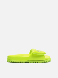 Slide Puffer Verde Arezzo Lima Couro Tratorado