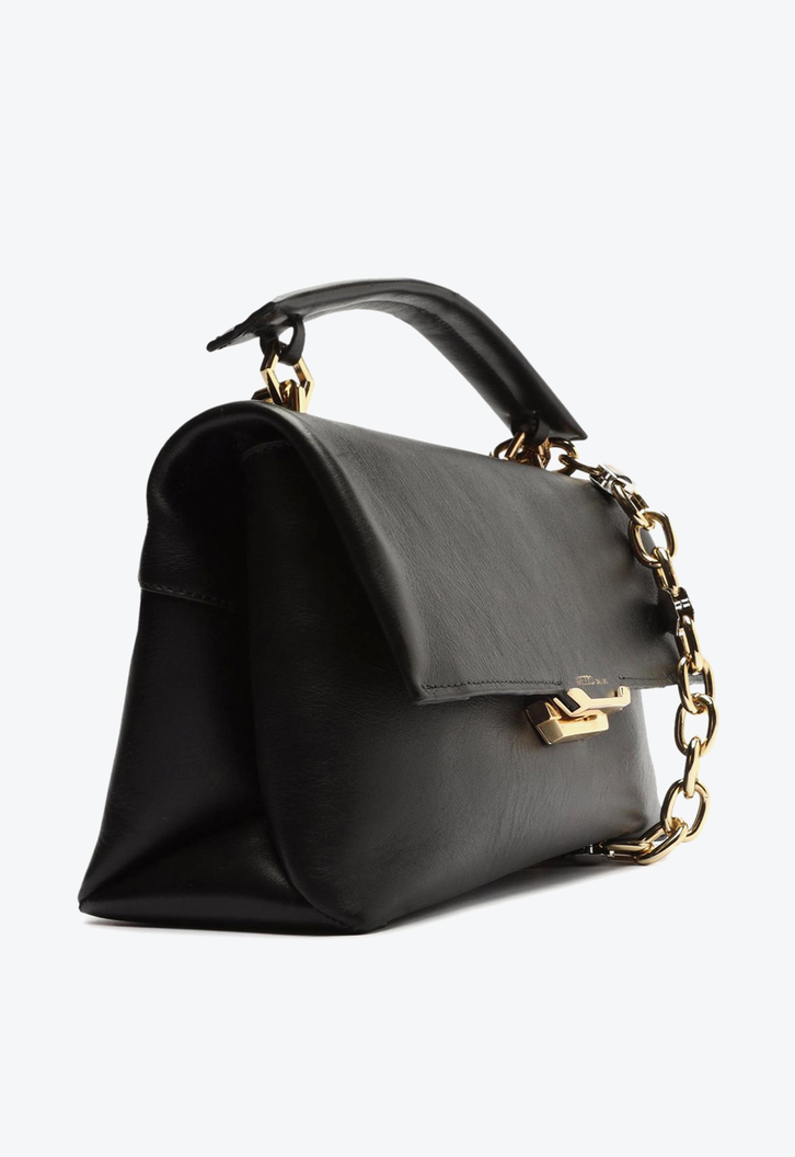 Bolsa Tiracolo Preta Arezzo Couro Ágatha Grande [Pré Venda]