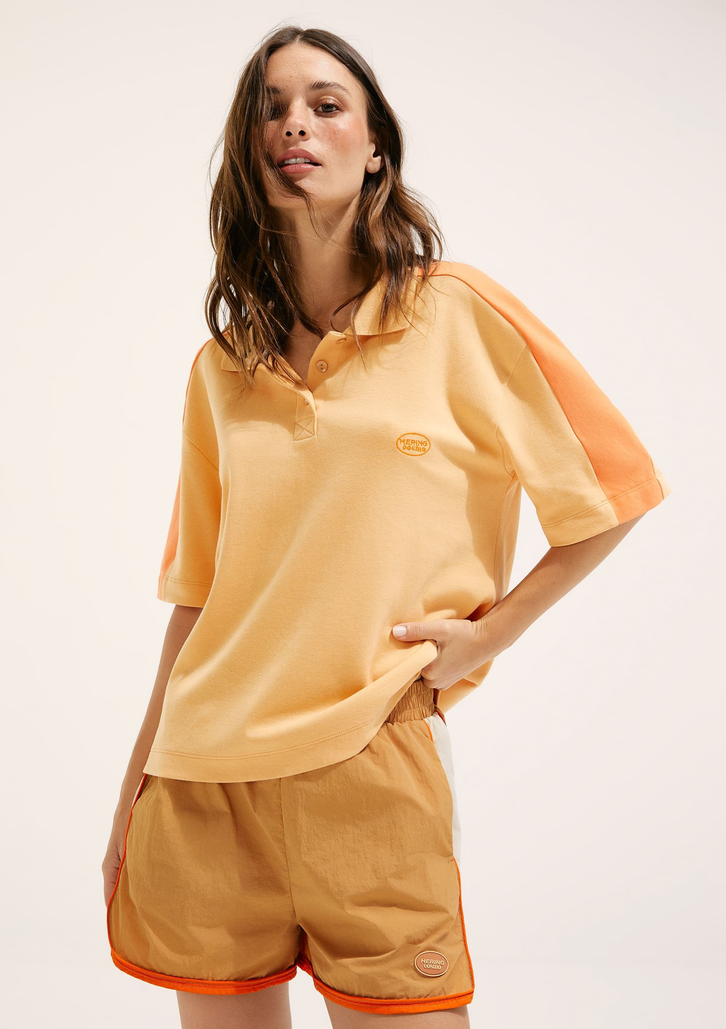 Camisa Polo Laranja Hering Com Bordado Hering + Cosmo