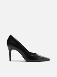 Scarpin Preto Couro Salto Médio Fino V