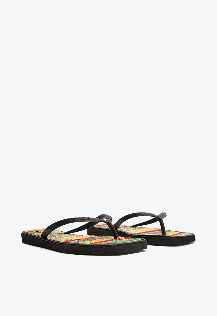 Chinelo De Dedo Preto Brizza Square Crochê